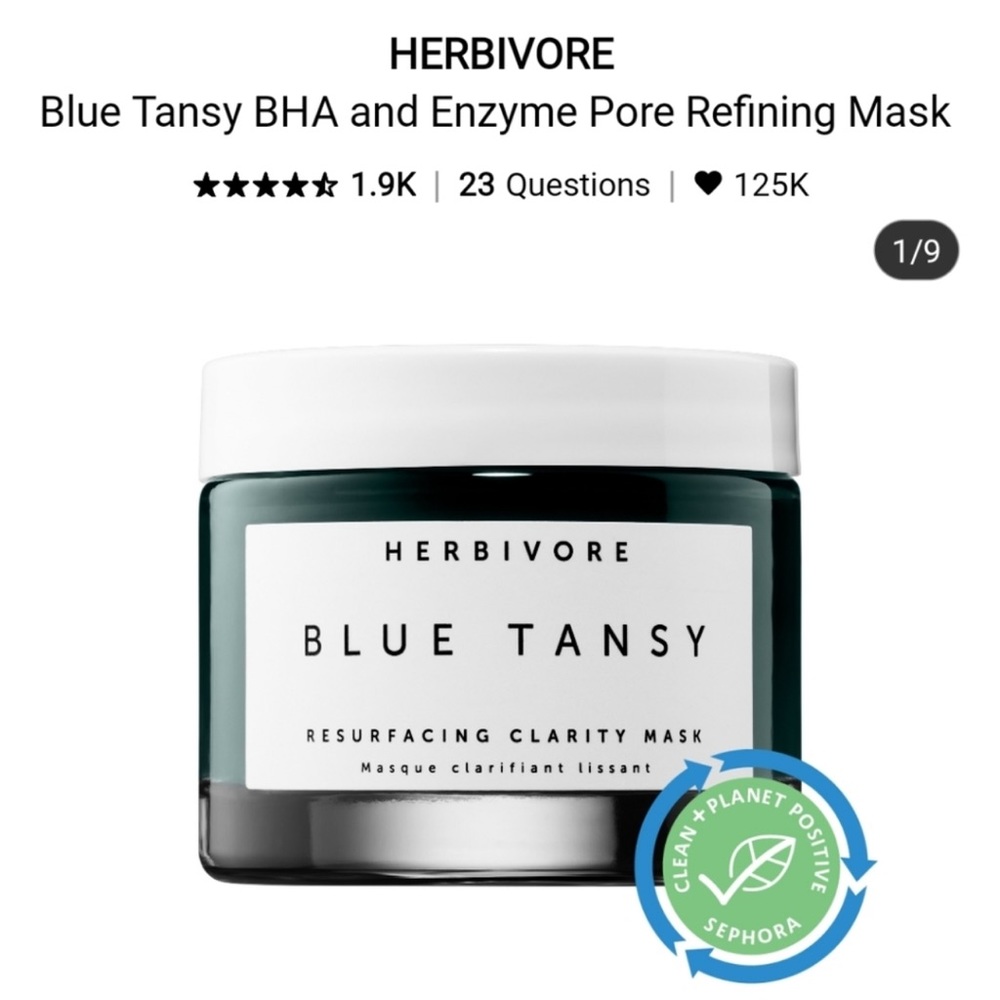 HERBIVORE Blue Tansy Invisible Pores Resurfacing Clarity Face Mask